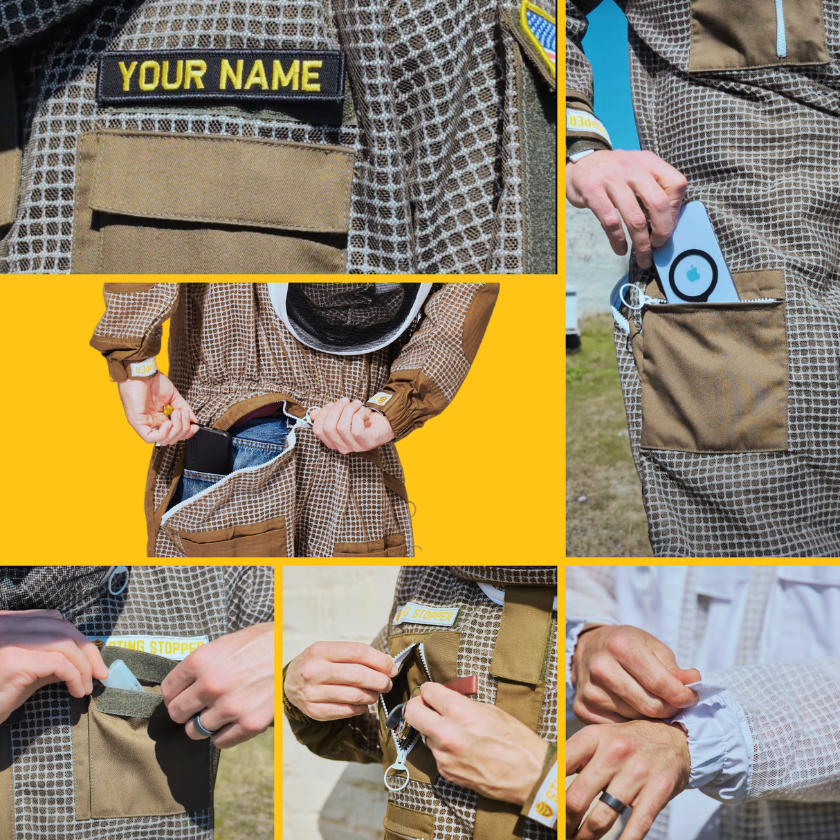 Sting Stopper Professional Ventilated Beekeeping Suit - Olive Green