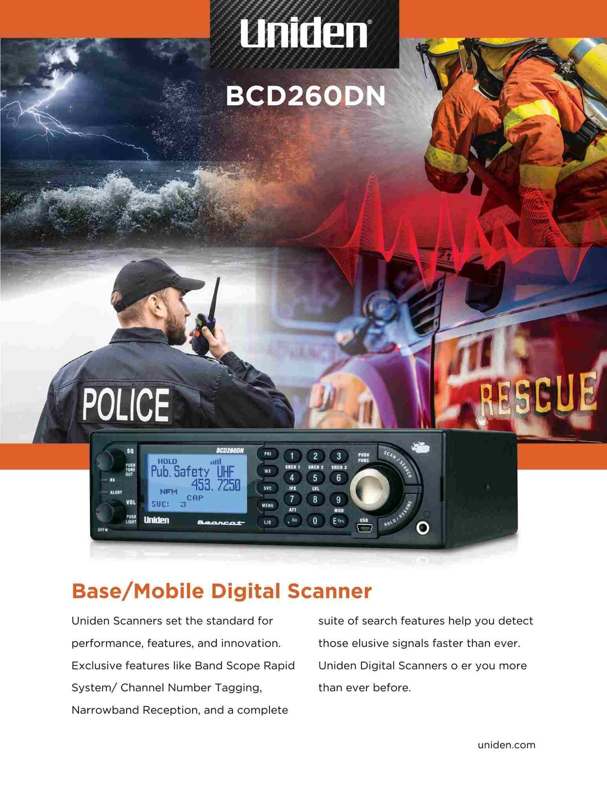 BCD260DN Uniden Police Scanner