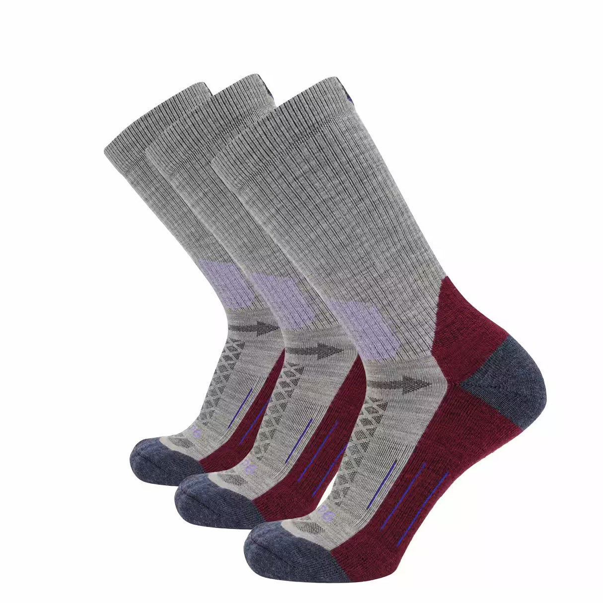 3 Pack Berry - Hike Crew Midweight Merino Wool Sock