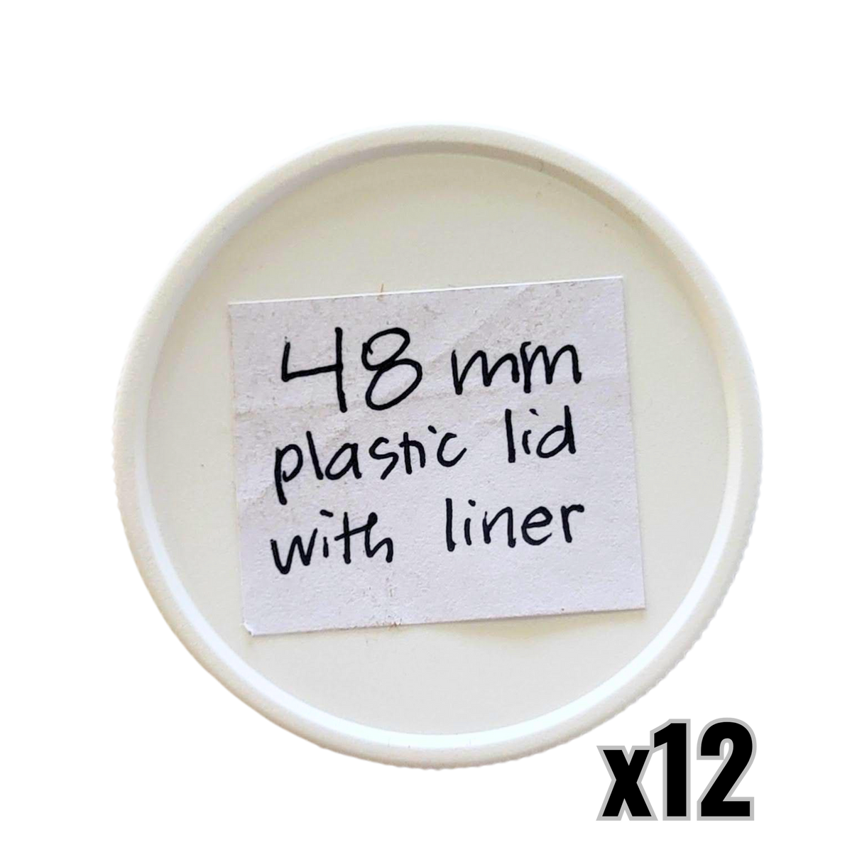 48 mm White Plastic Lids with Pressure Seal