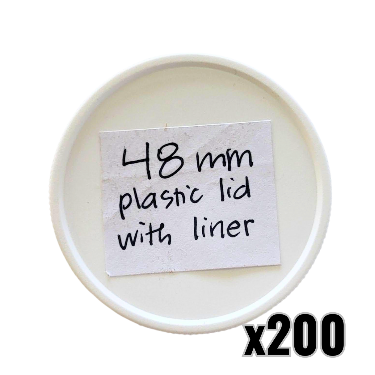 48 mm White Plastic Lids with Pressure Seal