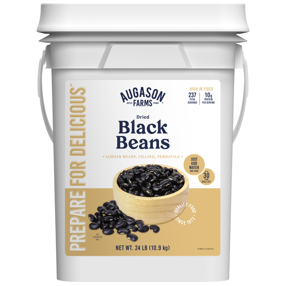 Dried Black Beans 4-Gallon Pail, 237 Servings