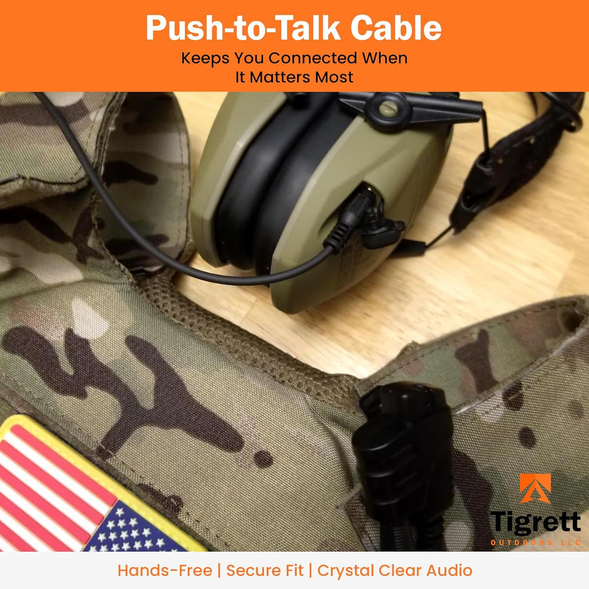 SMC cable (Shoot, Move, Communicate) Baofeng, Yaesu radios to Auxiliary Port for Electronic Earmuffs