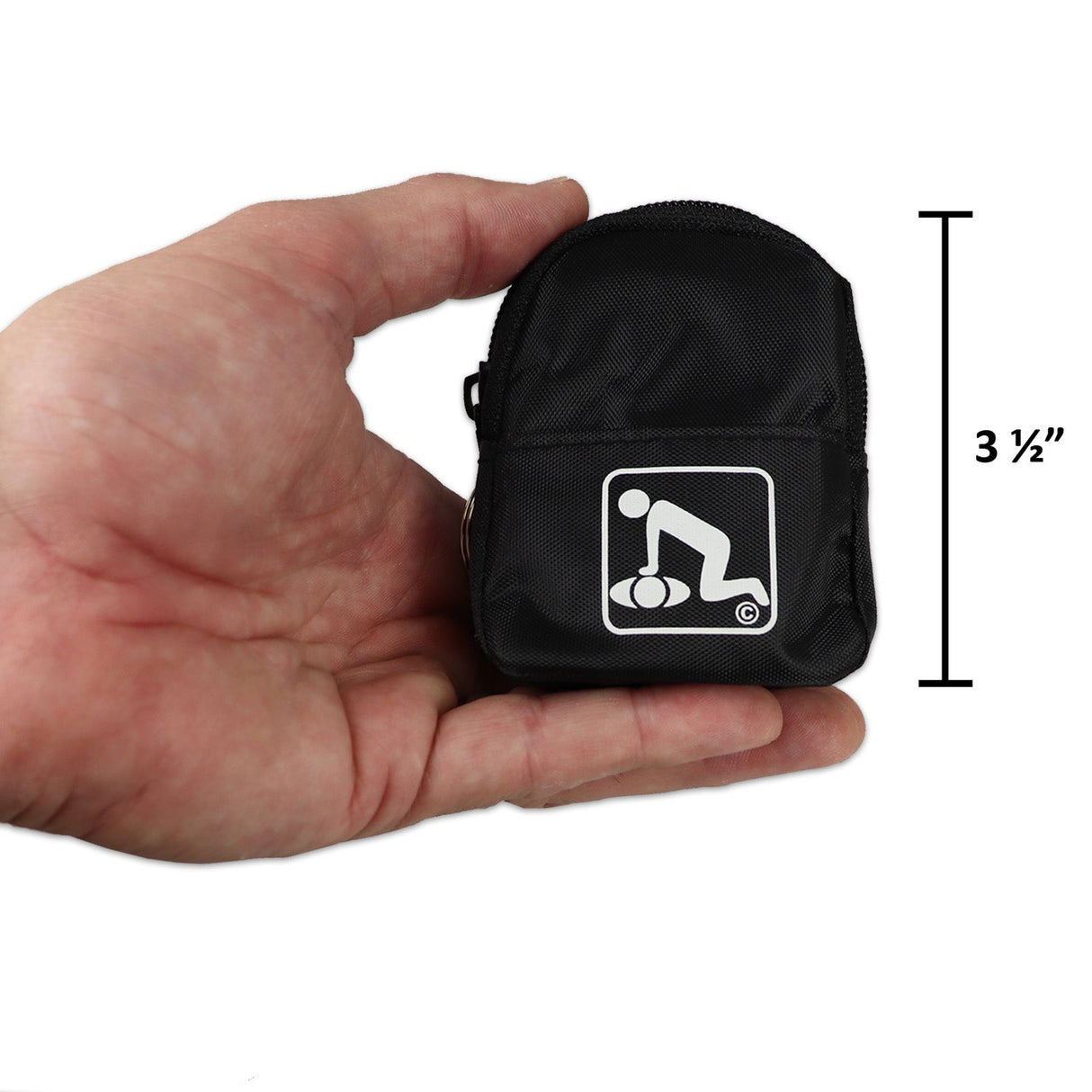 CPR Black Beltloop Keychain Backpack with Faceshield, Gloves, and Cleansing Wipes