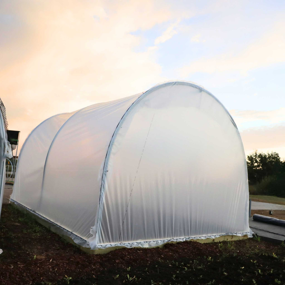 10' x 12' Backyard Greenhouse Kit with Scissor Door & Roll-Up Sides