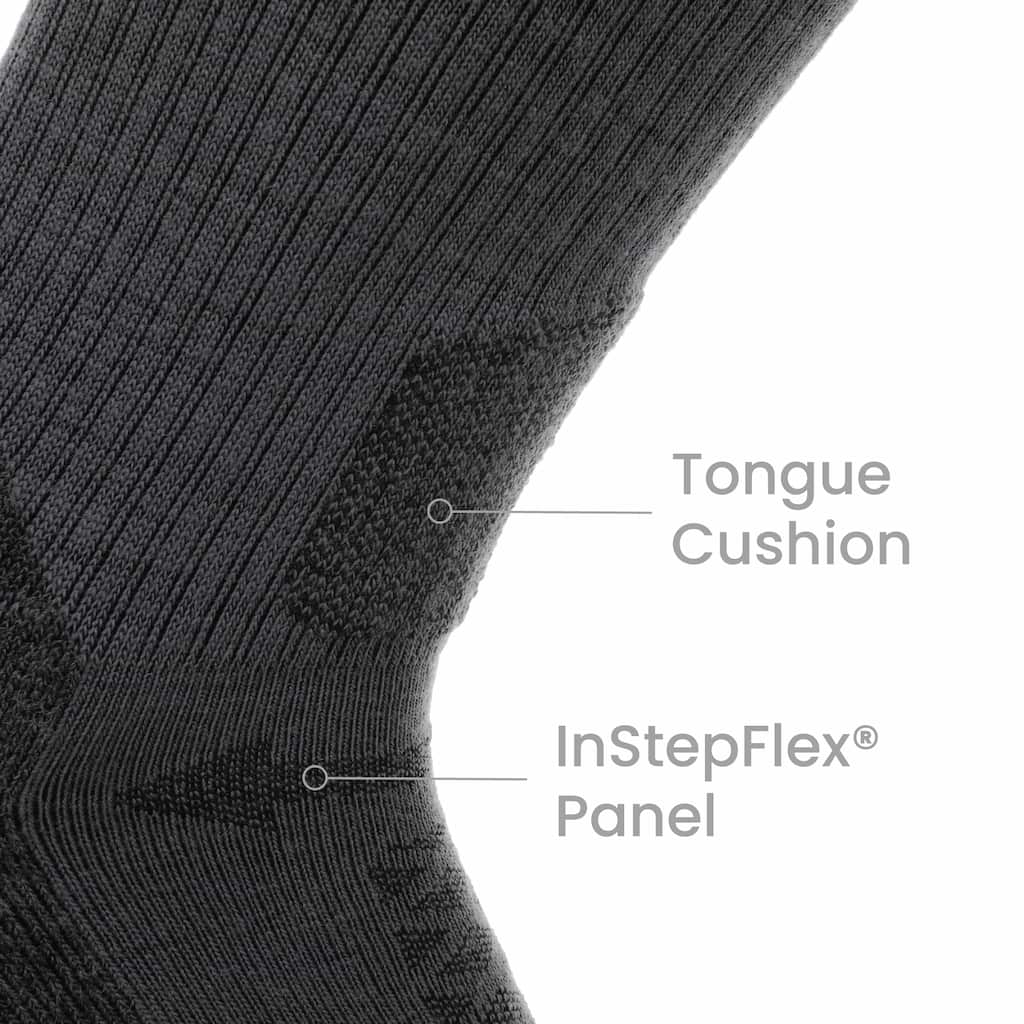 3 Pack Graphite - Hike Crew Midweight Merino Wool Sock