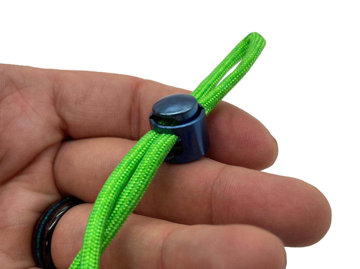 Titanium Double Cord Lock - Blue Anodized ( Coming Back Soon )