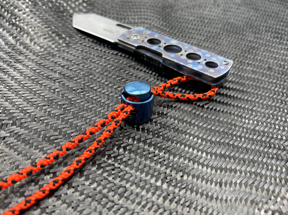 Titanium Double Cord Lock - Blue Anodized ( Coming Back Soon )