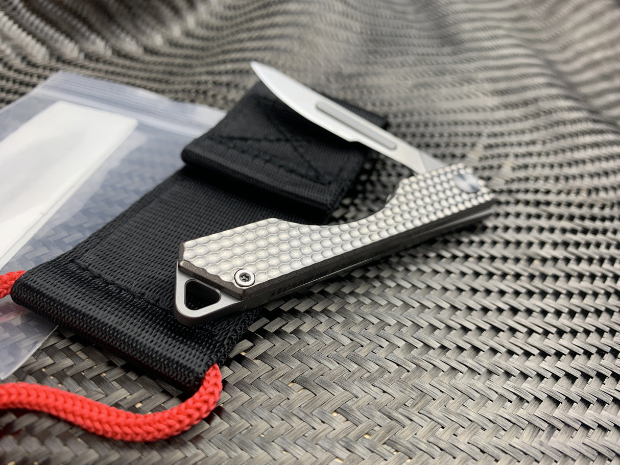 Folding Titanium Craft Scalpel Knife + Case + Spare Blades!