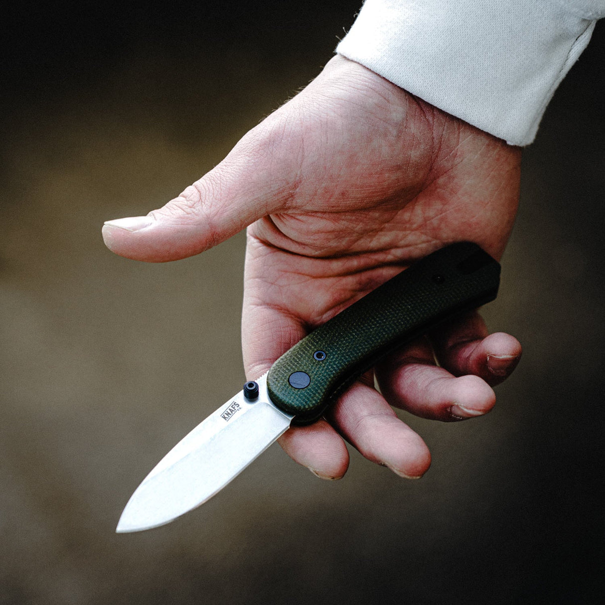 Lander 1 Pocket Knife - Contoured Green Micarta - 14C28N