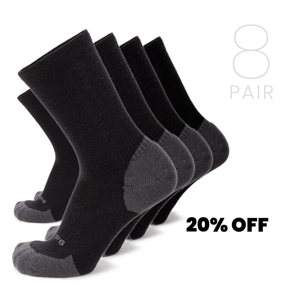 Wool Crew Socks - Everyday Black