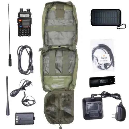 Radio Go Bag with Baofeng BF-F8HP, Portable Solar Charger & High-Power + Nagoya NA771