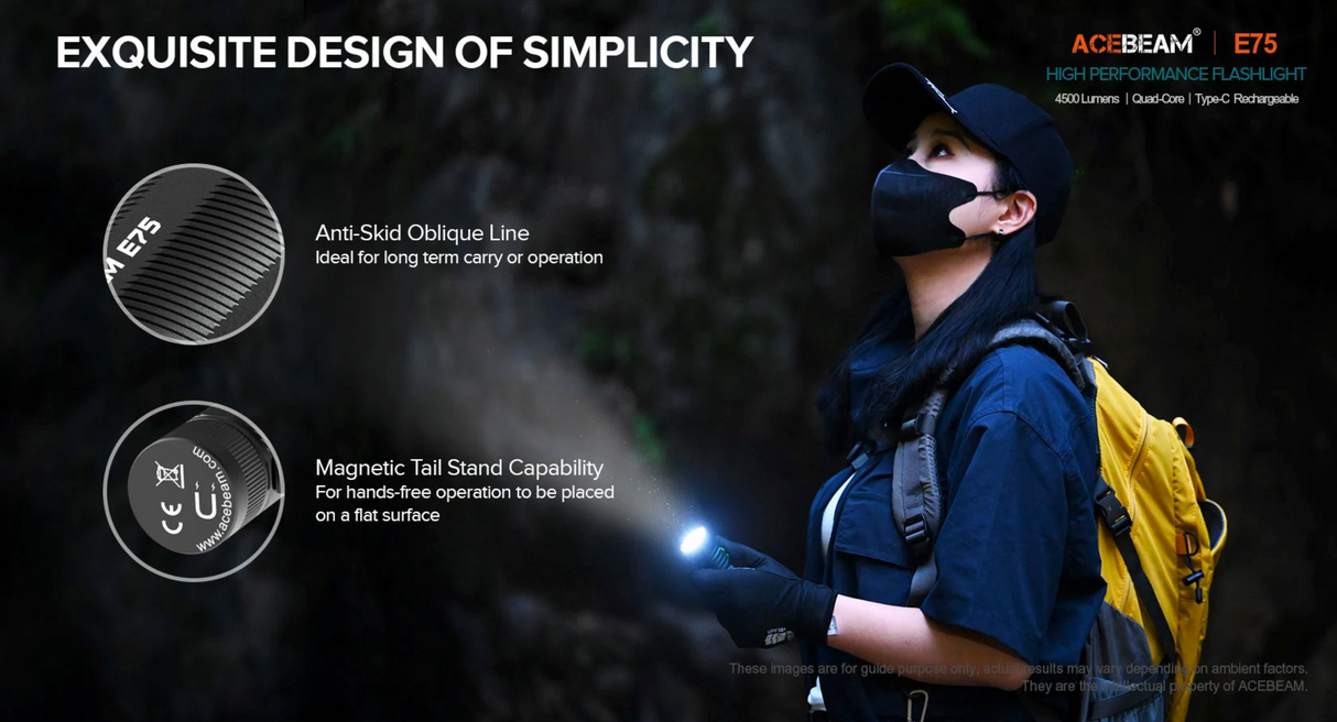 Acebeam® IntelliBeam E75 Quad Core High Output Flashlight