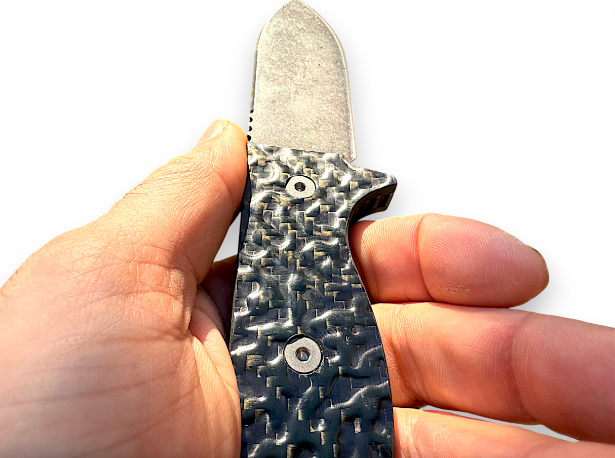 R4A - Ready 4 Action Knife / D2 Fixed Blade ( Contour-Tex Carbon Fiber Scales )