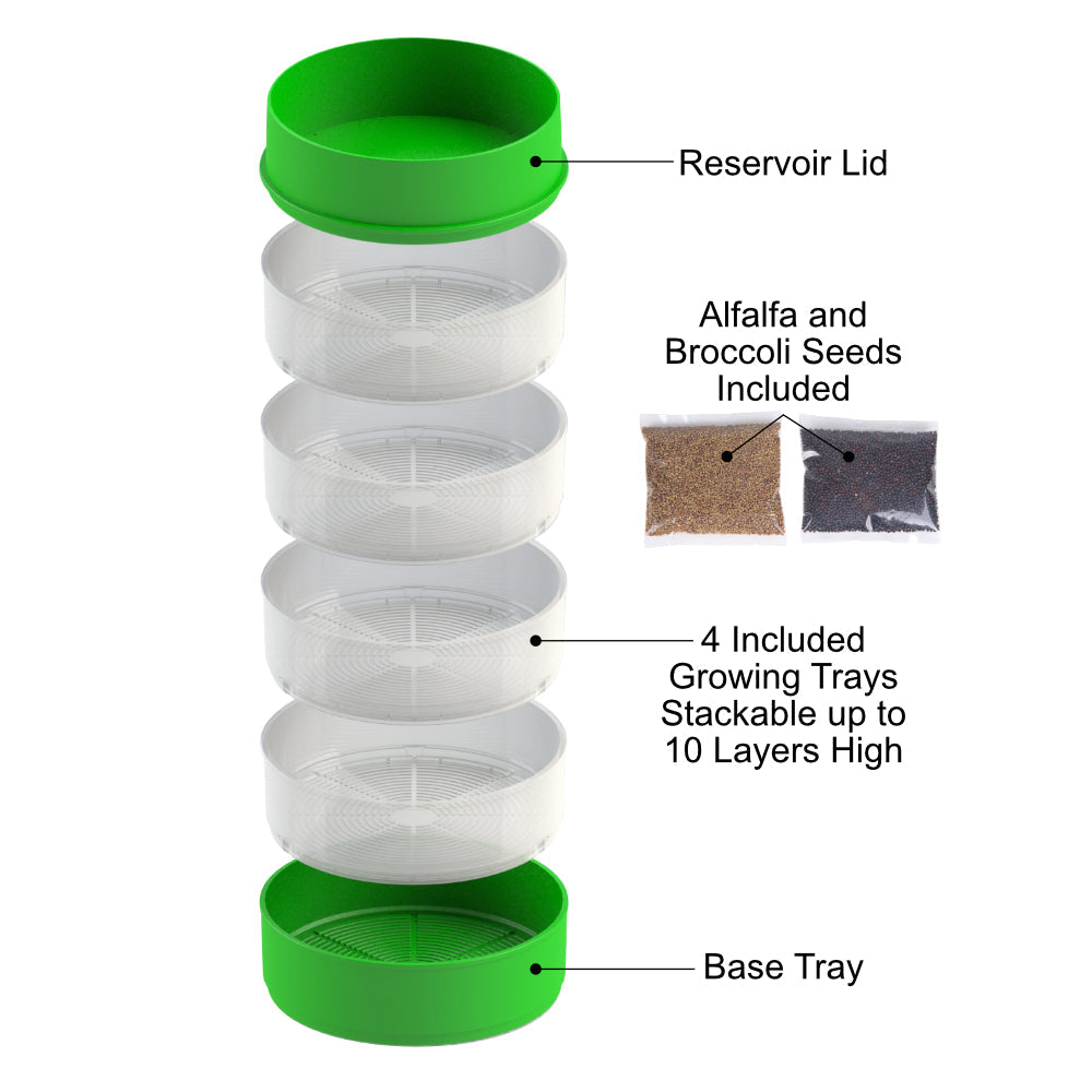 Deluxe Kitchen Crop Sprouter with Alfalfa & Broccoli Seeds Included