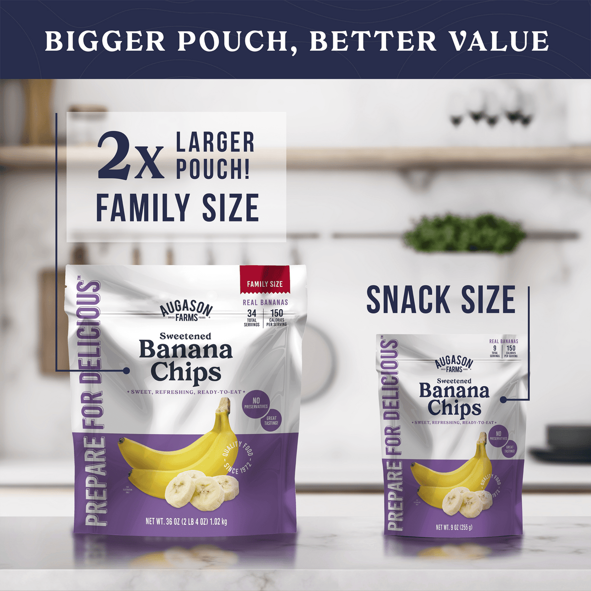 Banana Chips Family Size Pouch, 34 Servings