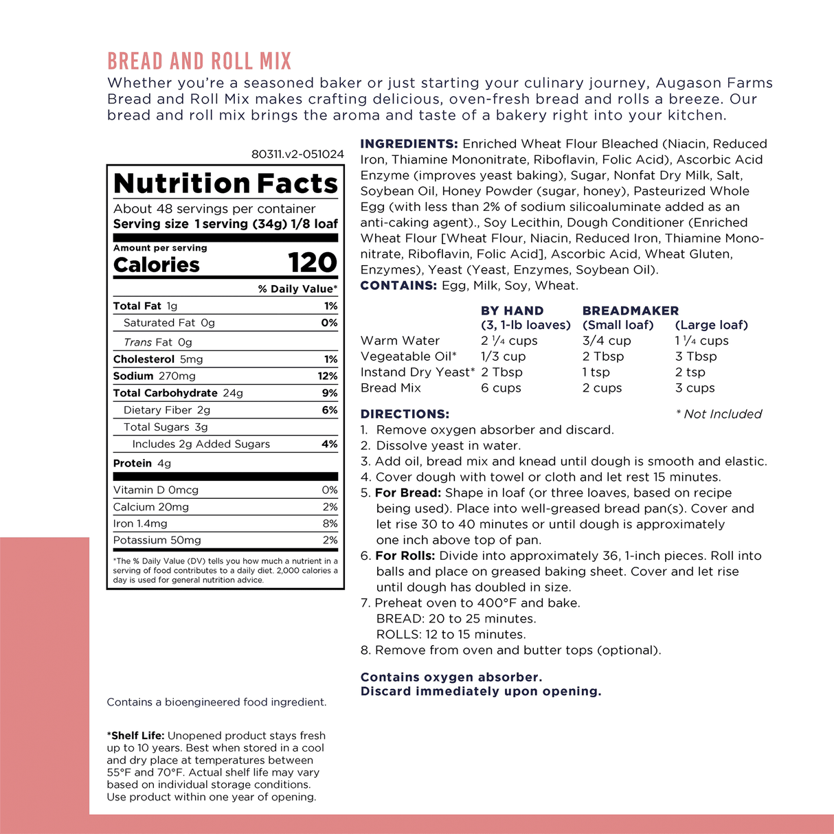 Bread and Roll Mix Can, 48 Servings