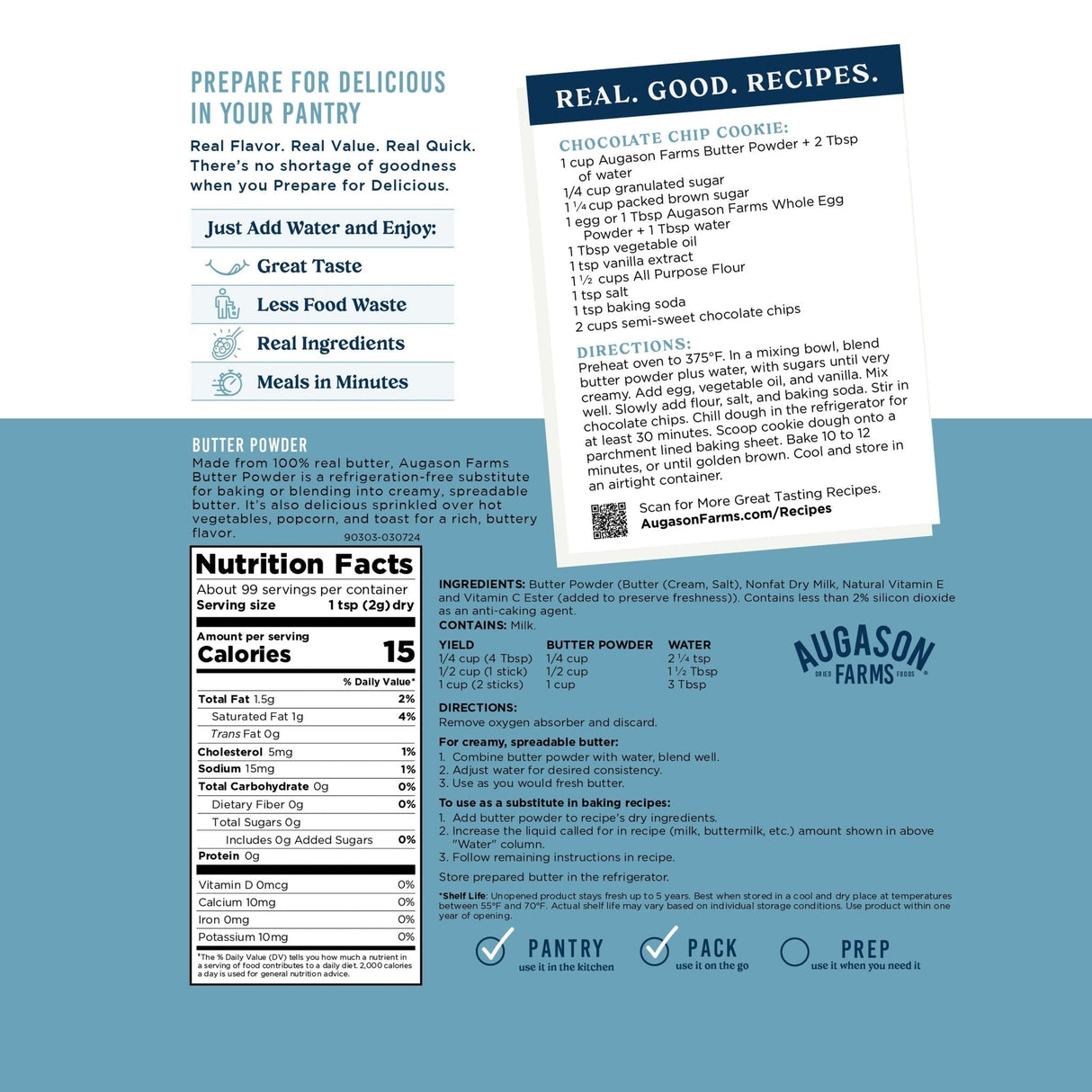 Butter Powder Pouch, 99 Servings