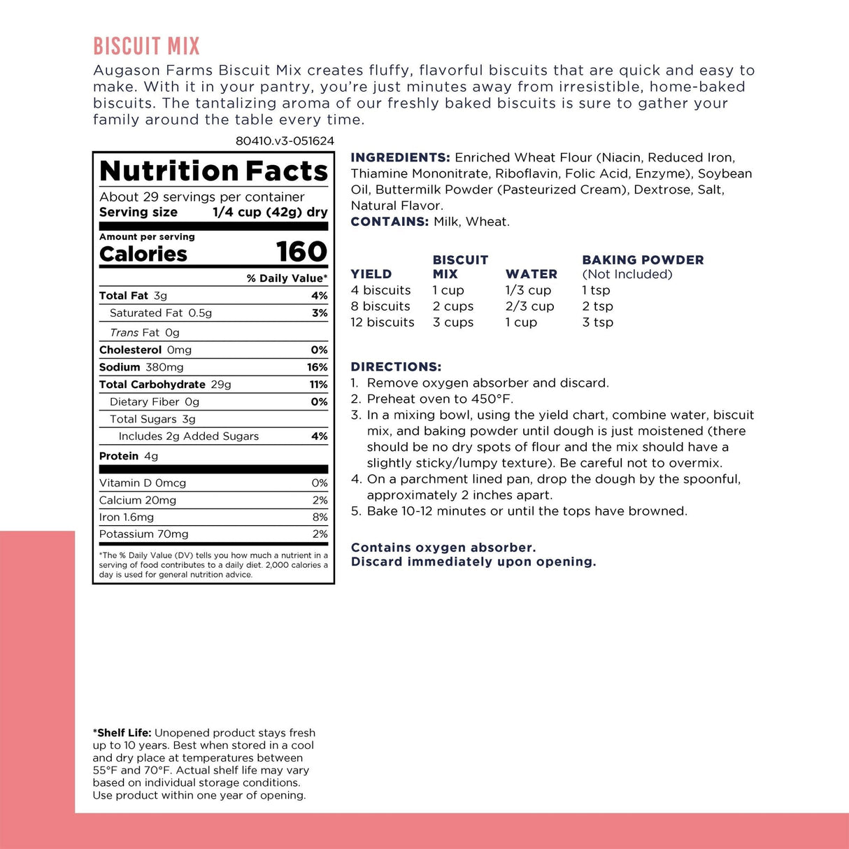 Buttermilk Biscuit Mix Can, 29 Servings