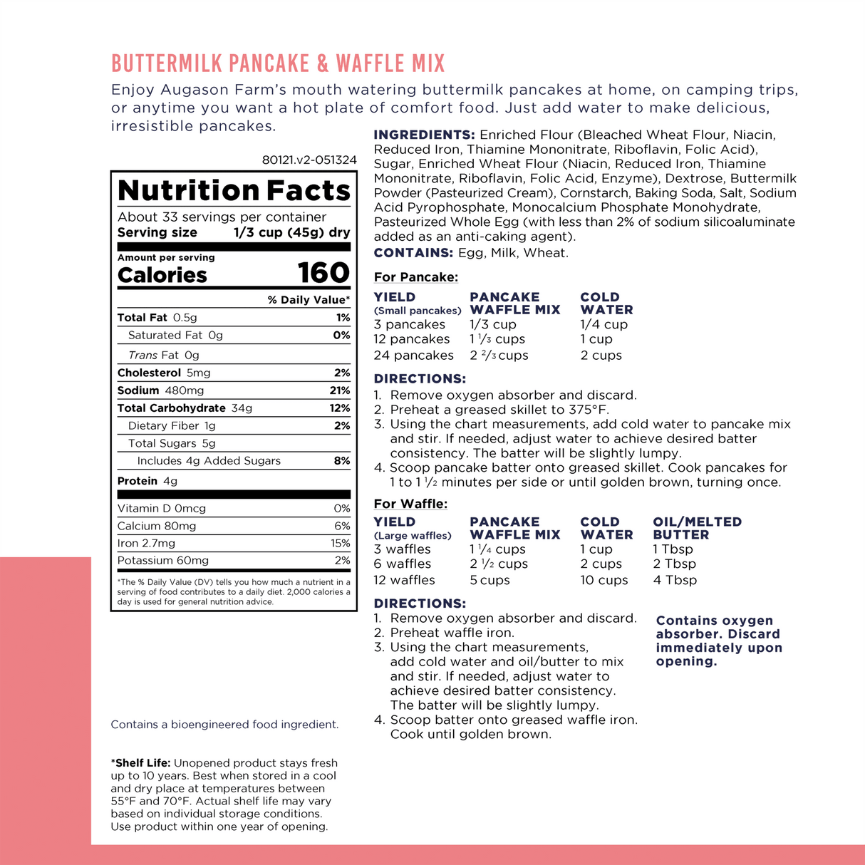 Buttermilk Pancake & Waffle Mix Can, 33 Servings