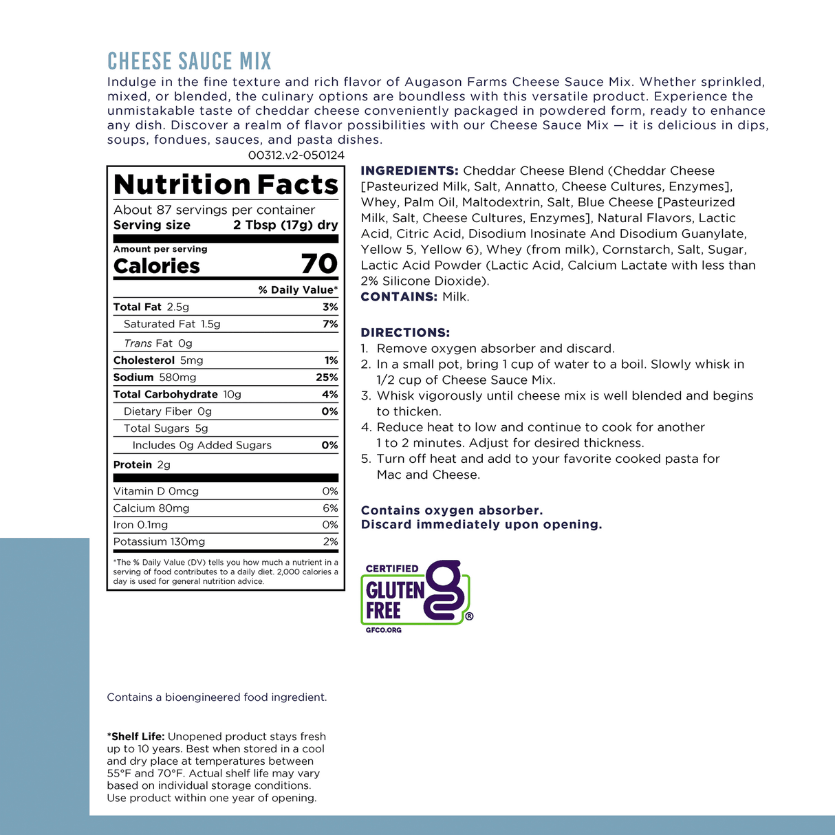 Cheese Sauce Mix Can, 87 Servings