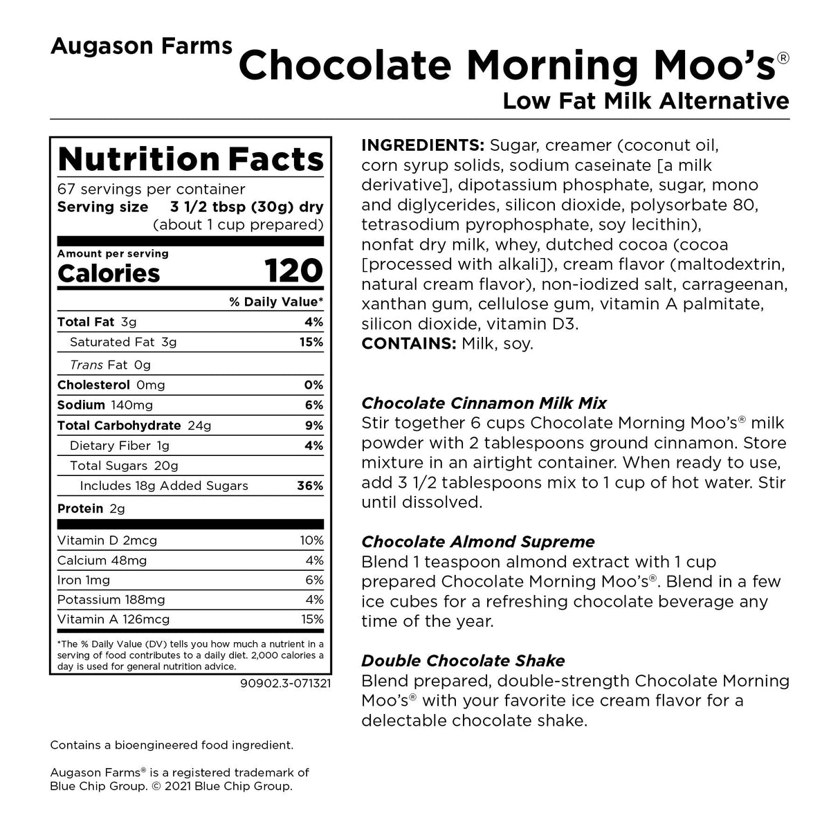Chocolate Morning Moo's Milk Alternative Can, 67 Servings