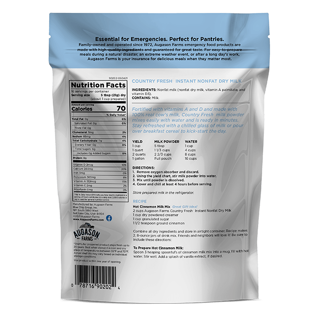 Country Fresh Instant Nonfat Dry Milk Pouch, 16 Servings