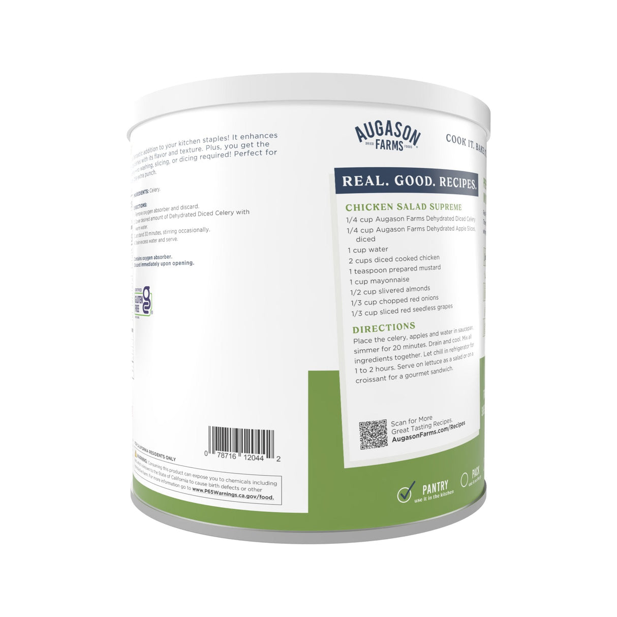 Dehydrated Cross Cut Celery Can, 73 Servings