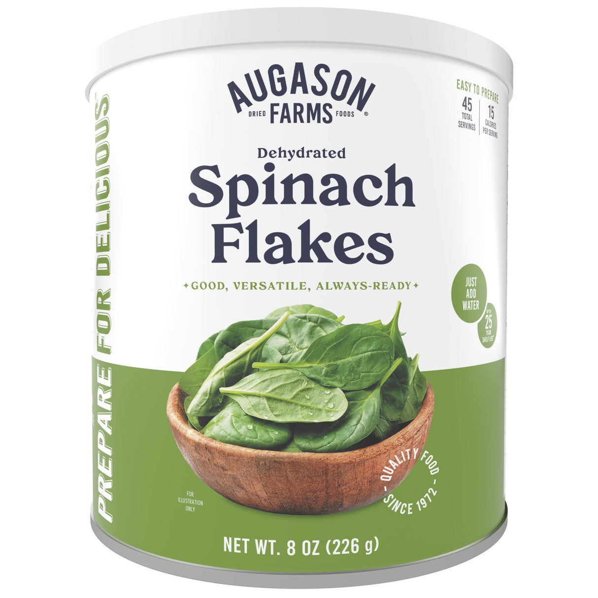 Dehydrated Spinach Flakes Can, 45 Servings