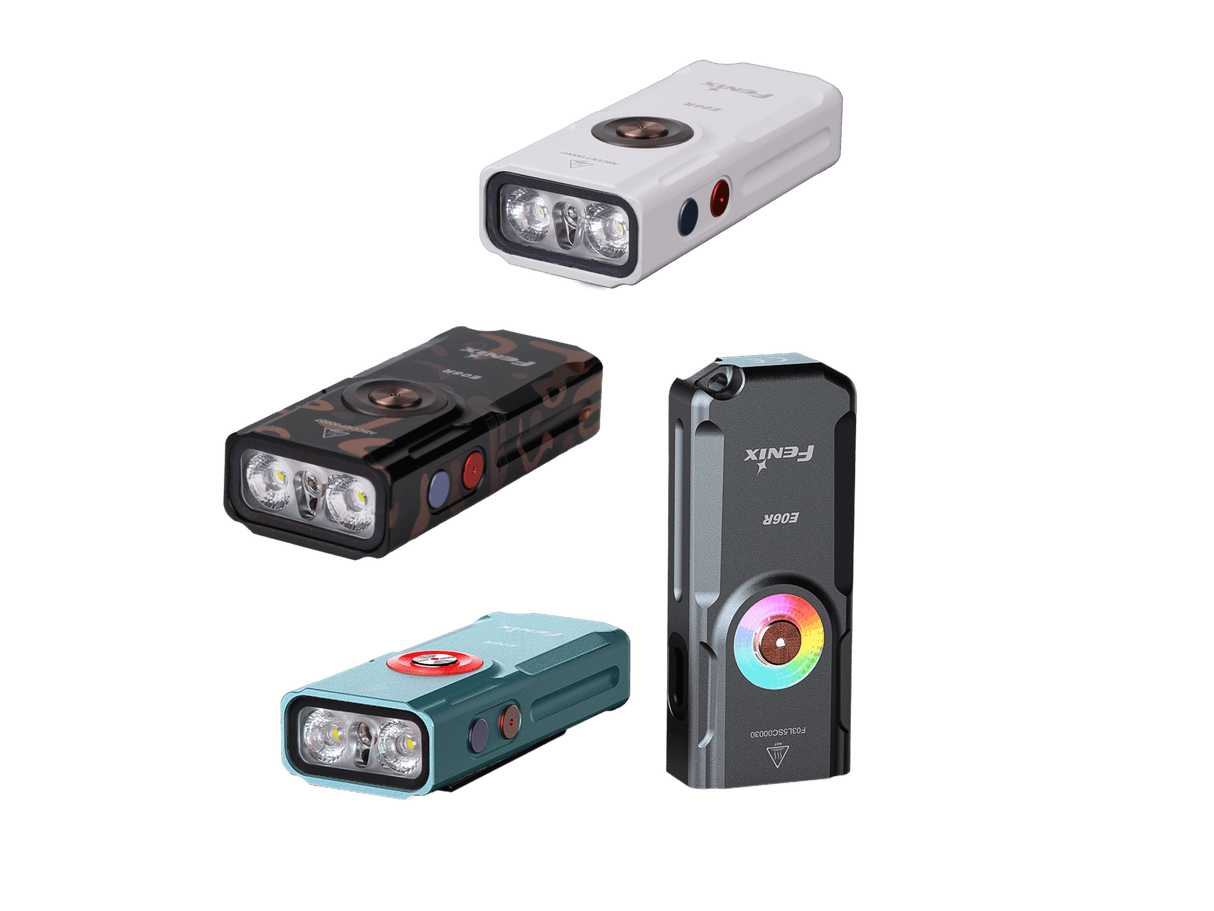 Fenix E06R Keychain Light with White, UV, and Red Laser Lights