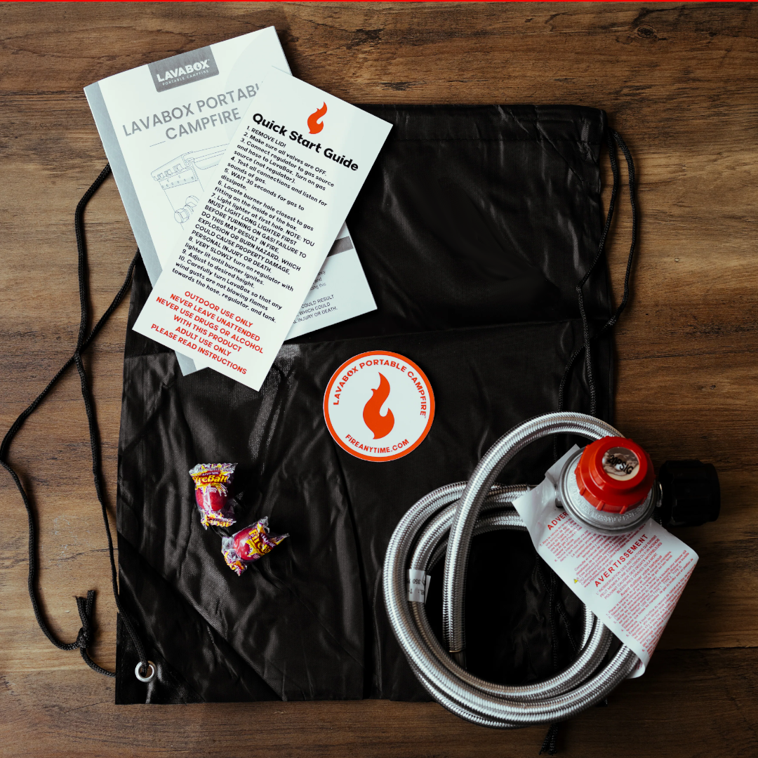 Naked LavaBox Combo: Color-changing fire pit with Over/Under and Bugout Bag