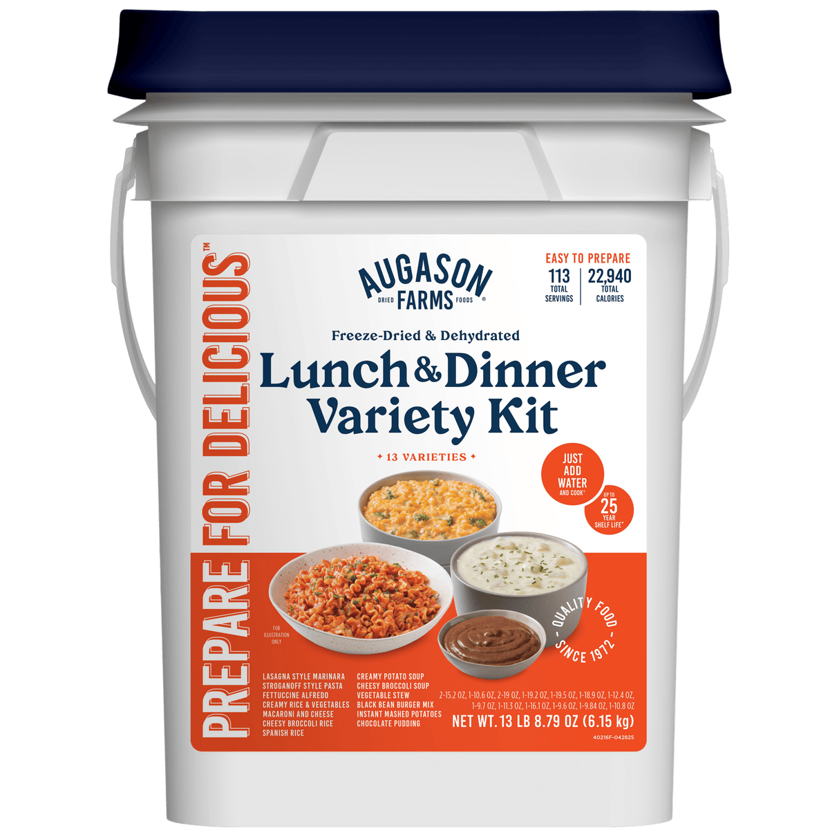Lunch and Dinner Variety Pail, 113 Servings