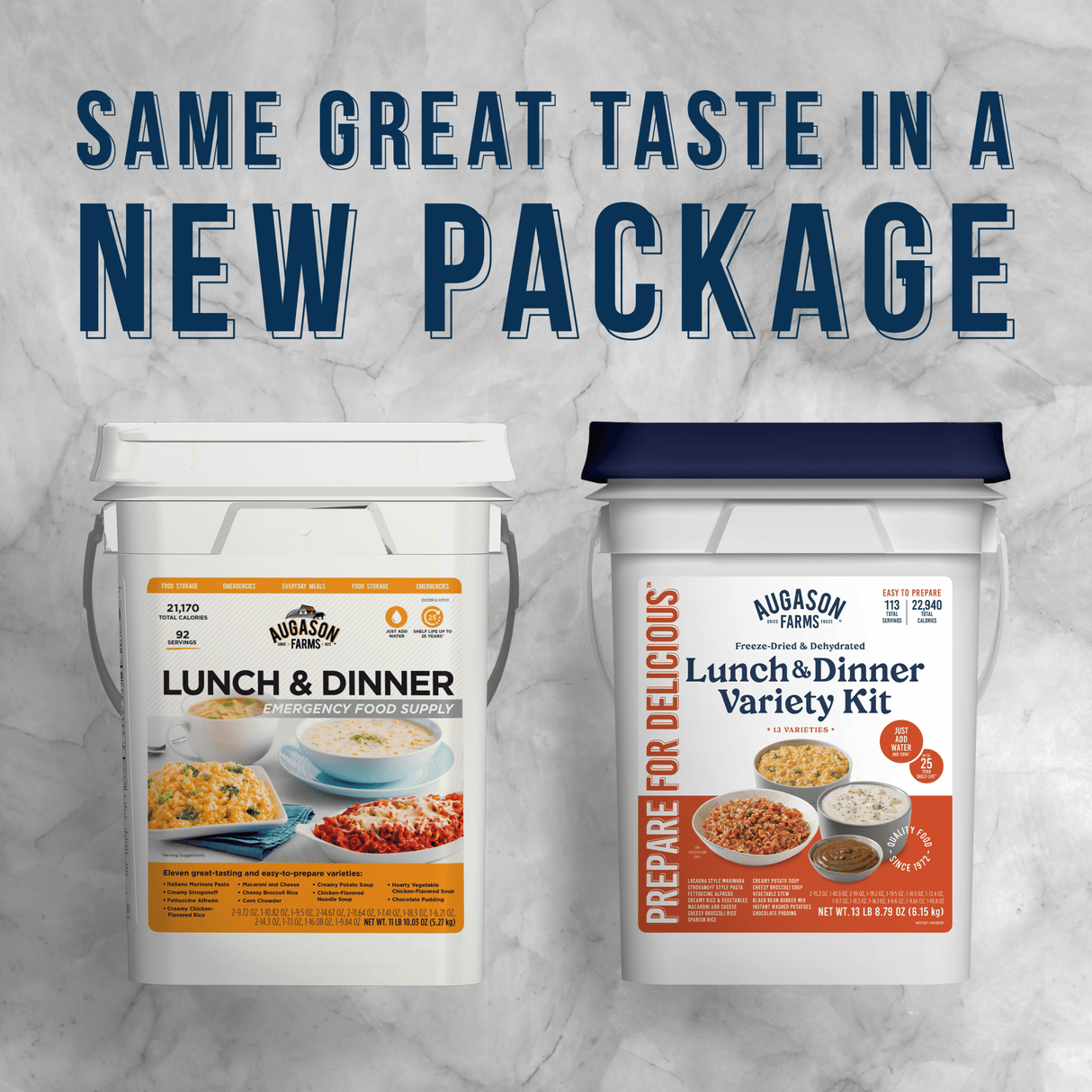 Lunch and Dinner Variety Pail, 113 Servings