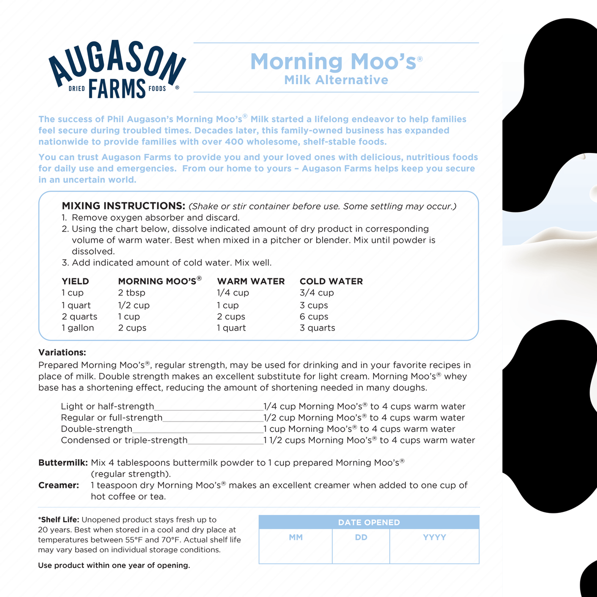 Morning Moo's Milk Alternative Can, 93 Servings