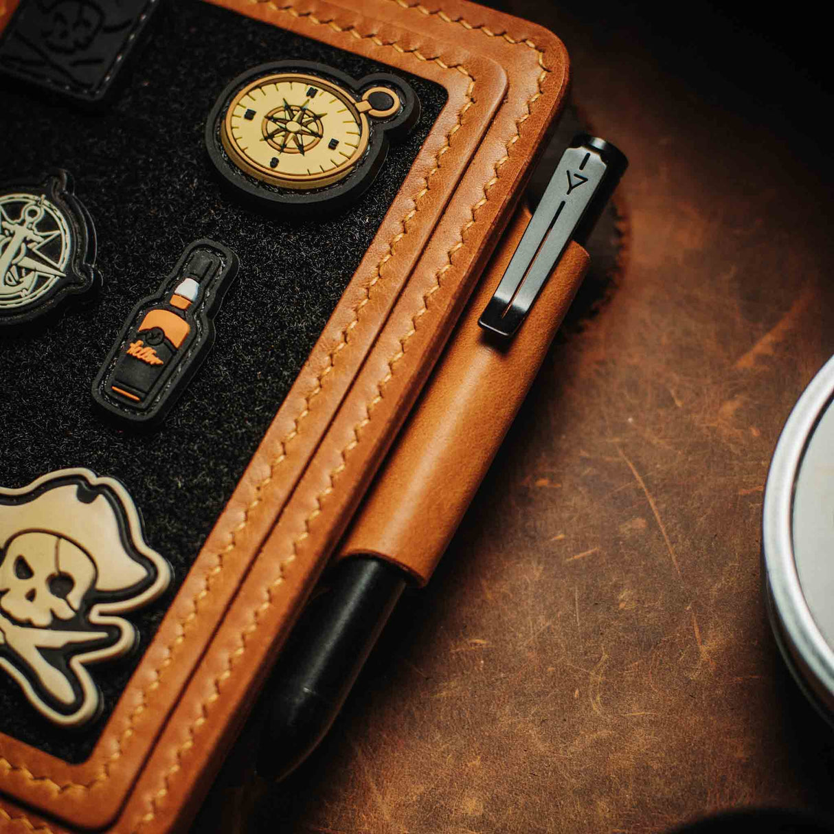 Pirate Goods Quartermaster v2 Passport Wallet – Leather Travel EDC Organizer with Velcro Panel & Field Notes Holder
