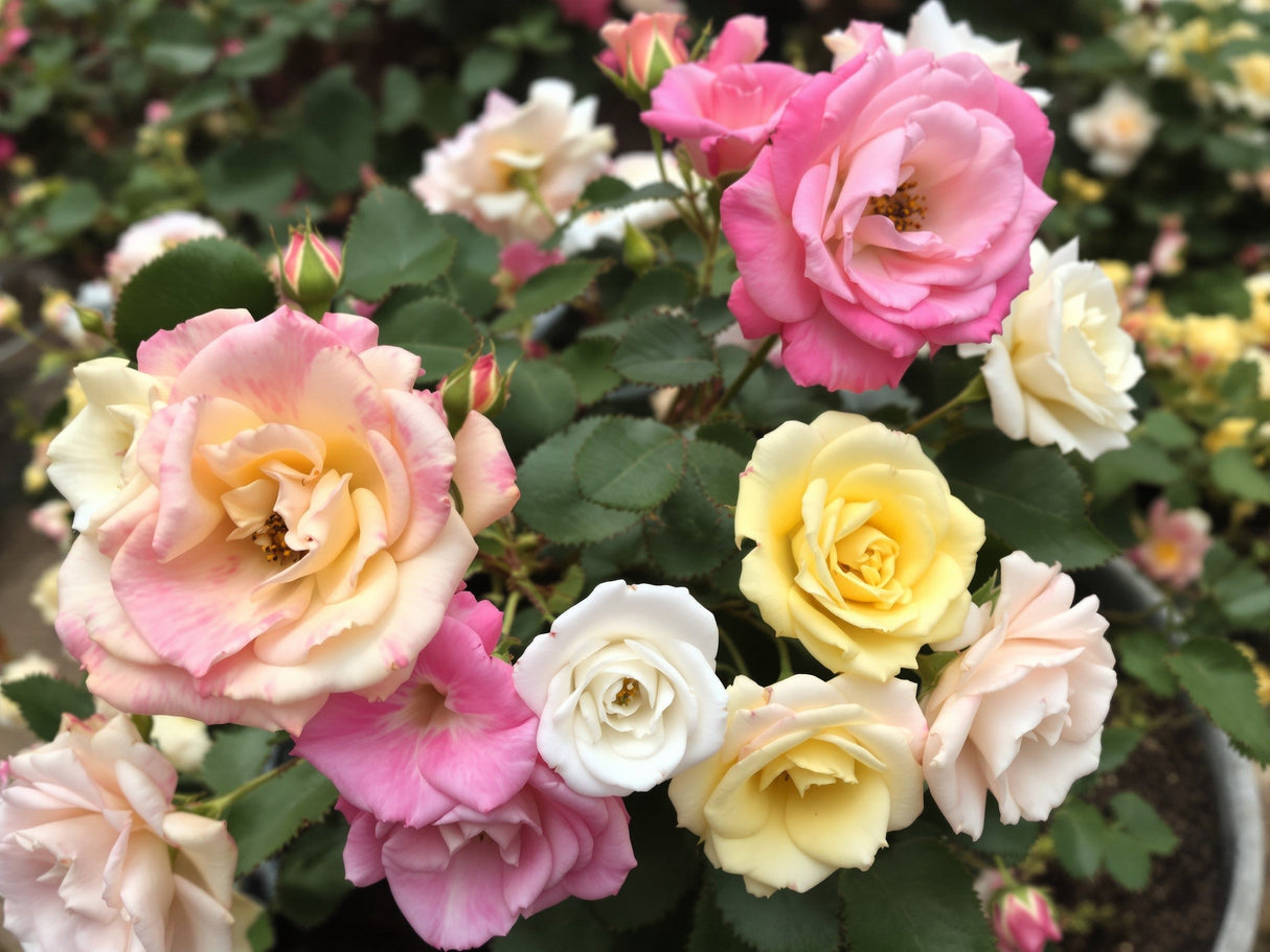 25 Mixed Colors ANGEL WINGS Miniature ROSE Bush Mix Rosa Chinensis Flower Seeds