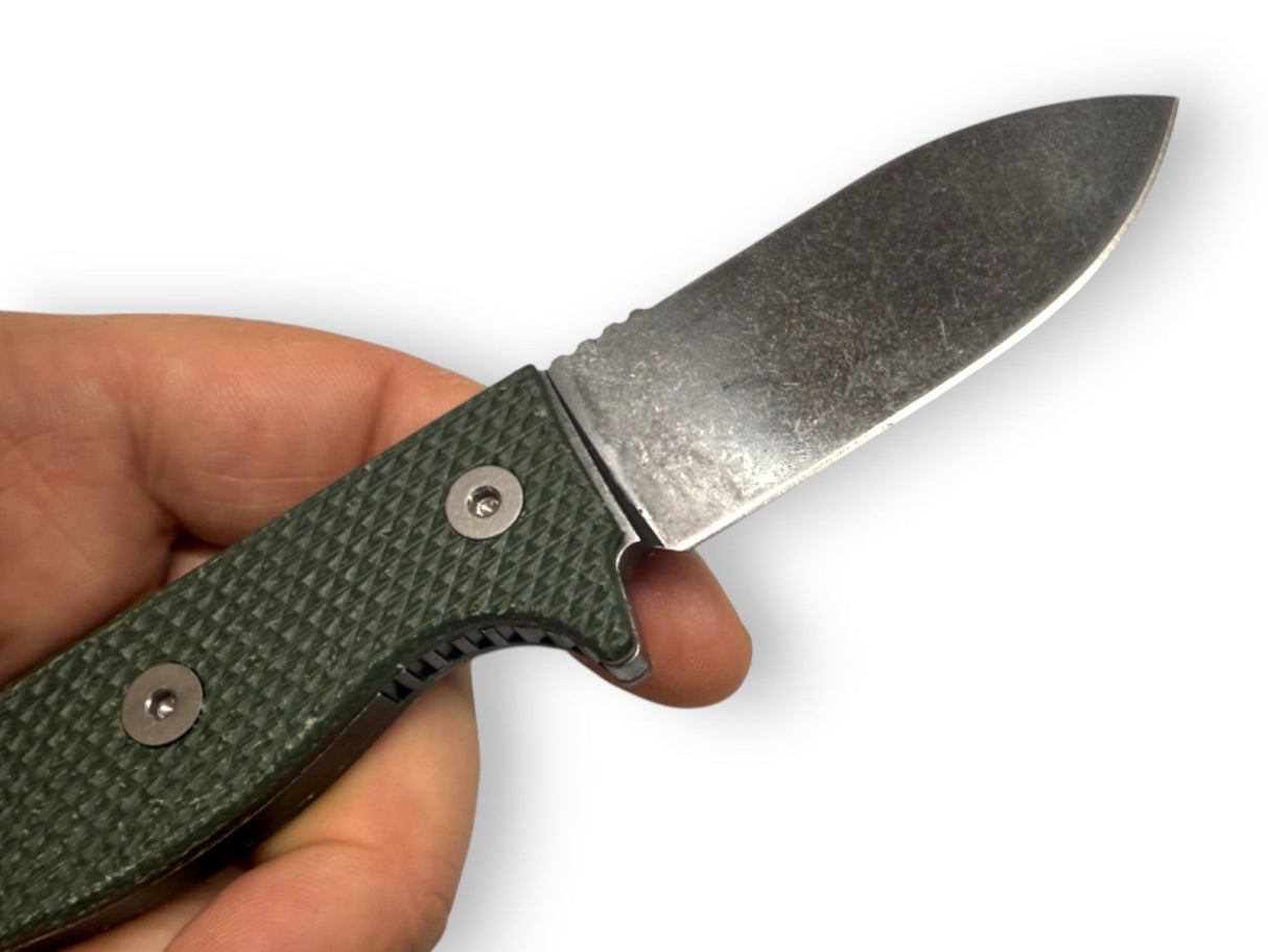 Compact R4A Slim - Ready 4 Action Knife / D2 Fixed Blade ( MICARTA Scales ) 🔥 New 🔥