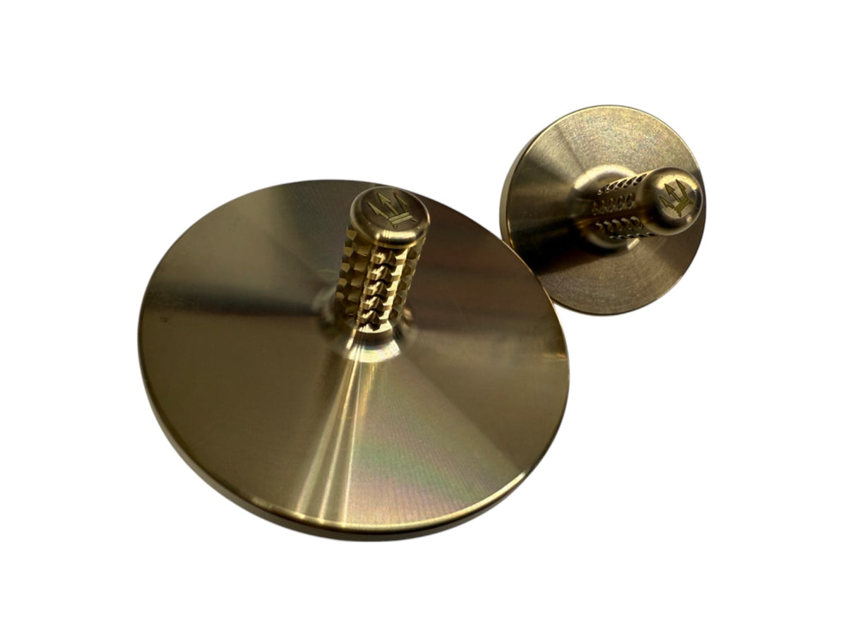 MEGA Tip Top - Tungsten / Brass - Spinning Top + Delrin Stand by Maratac® 🔥 New 🔥