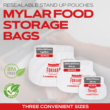 30 count 1 Gallon Mylar Bags