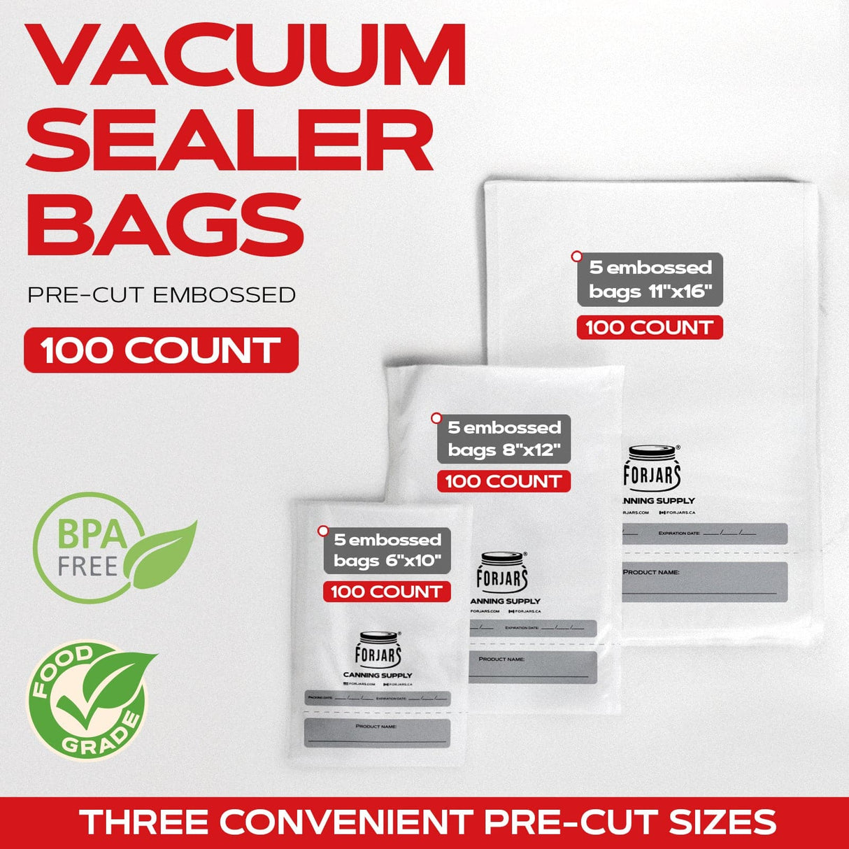 100 count 8x12 Vacuum Sealer Bags