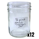 1/2 Glass Pint Mason Jar - 8 oz