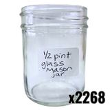 1/2 Glass Pint Mason Jar - 8 oz