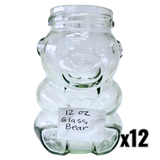 12 oz Glass Bear Honey Jar