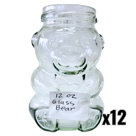 12 oz Glass Bear Honey Jar