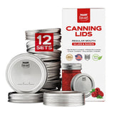 ForJars - 12 Regular Mouth Canning Lids + 12 Bands