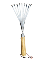 Stainless Steel Garden Hand Rake (classic wood handle)