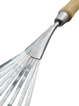 Stainless Steel Garden Hand Rake (classic wood handle)