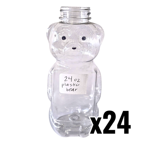24 oz Plastic Flat Panel Honey Bears