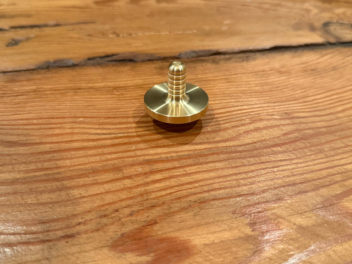 Tip Top - Tungsten / Brass - Spinning Top + Delrin Stand by Maratac®