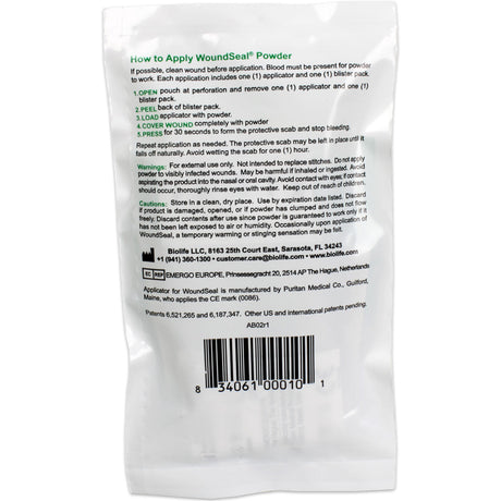 QR WoundSeal + Applicator for Nosebleeds, 2 Applications